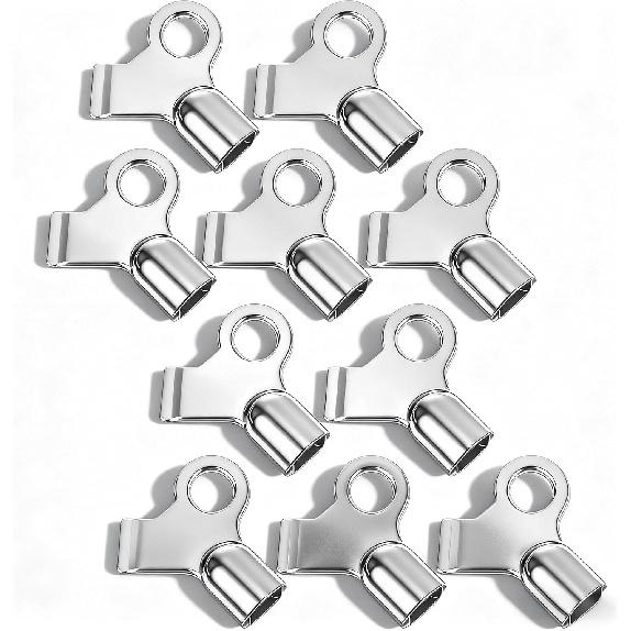 10 Pcs Radiator Keys for Bleeding Old Home, Metal Copper Alloy Radiator Bleed Key, Gas Key Hot Water Flush Plumbing Tool Replacement(Silver)