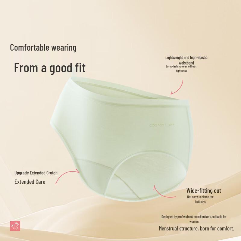 Urban Lady Women's Cotton Seamless Antibacterial Mid-Waist Briefs (4-Pack)