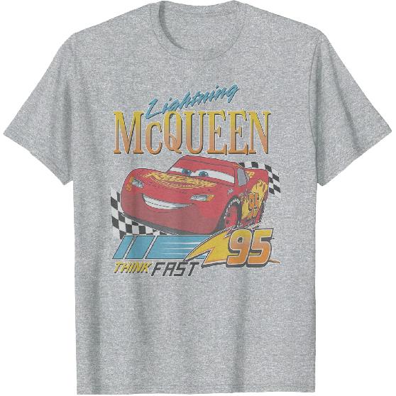 Disney Pixar Cars 2 Lighting Mc Queen Think Fast Portrait T-Shirt