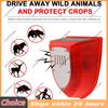 Solar Motion Sensor Animal Repeller with Sound Alarm Dog Barking Gunshot Red Blue Flash Light for Outdoor Farm Garden Security