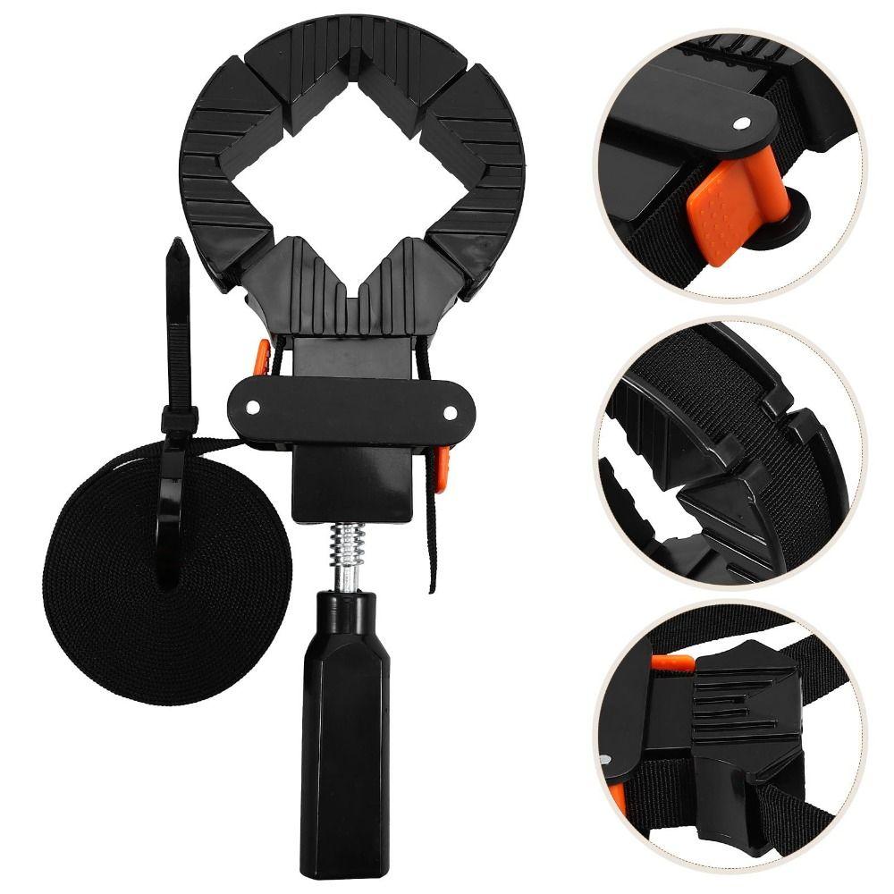 

Comfortable Adjustable Band Clamp Multi Function Quick Release Strap Clamp 4 Jaws Variable Angle Polygonal Clip Frame Clamping Black