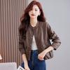 Fashion leather jacket women's short spring and autumn new leather jacket temperament casual stand-up collar leather locomotive small coat