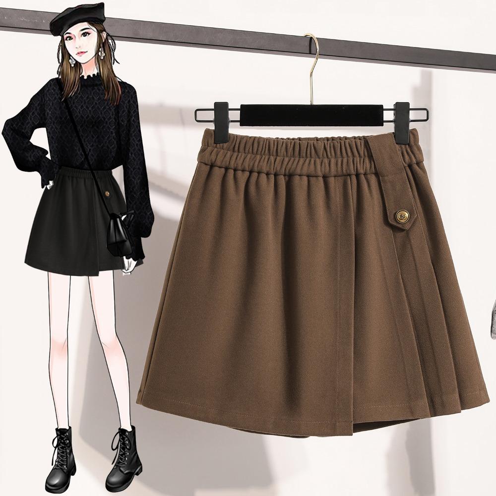 DIMANAF Plus Size 2025 New Winter Women Shorts Pants Loose Casual Short Pants Elastic Waist Fashion Lady Skirts Thick
