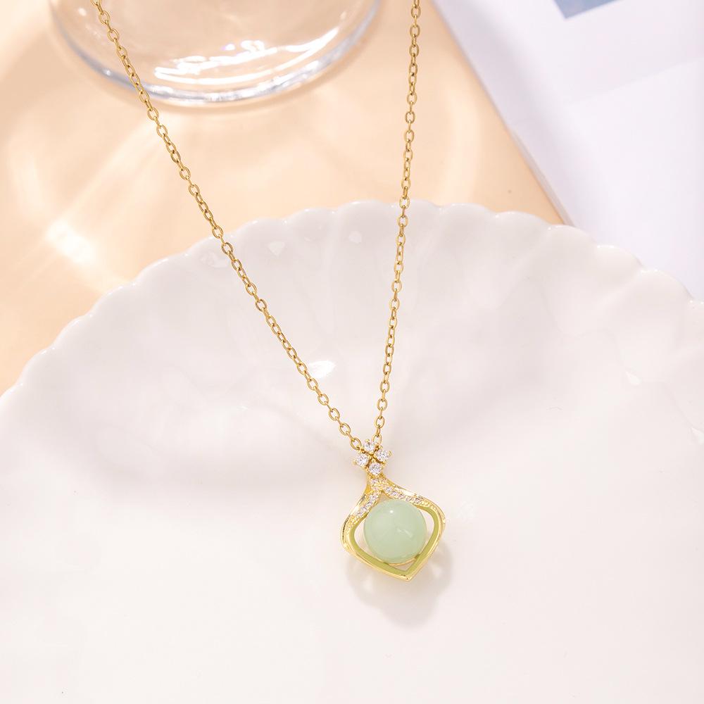 Kadın Lüks Titanyum Çelik Kolye Ucu Klavikula ve Uzun Kazak Kolyesi - Niş Tasarım