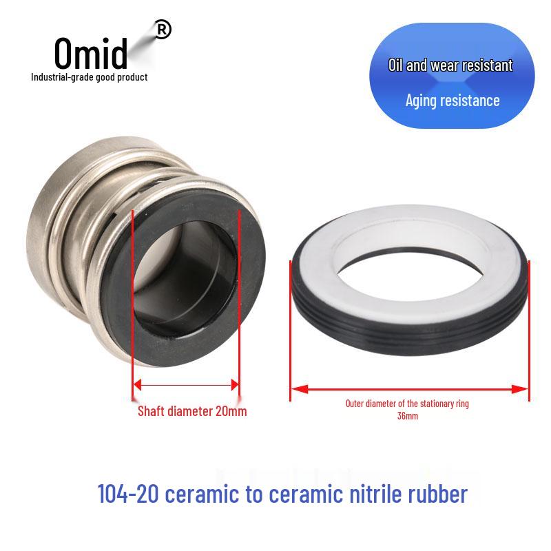 Sello Mecánico de Bomba de Agua, Eje de Grafito Cerámico, Tamaño 103/104-12-25-4