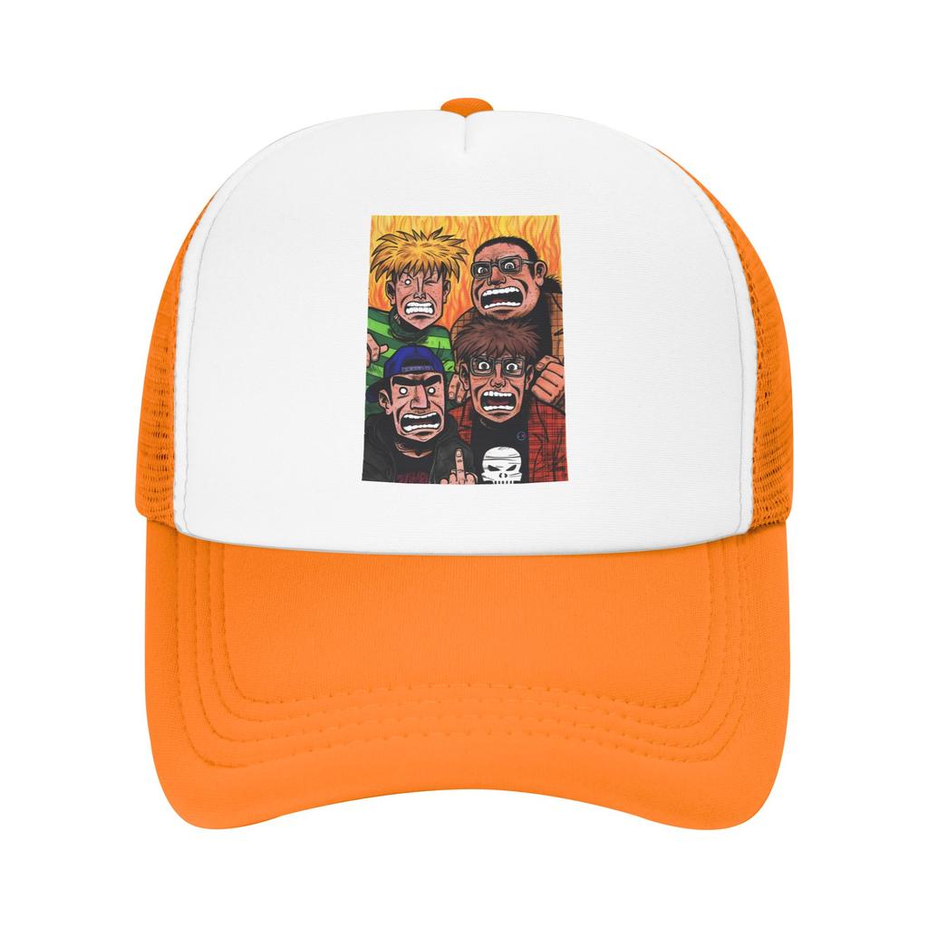 Eltingville Club The Team Drawing Mesh Sun Hats Outdoor Sport Breathable Baseball Caps Couple Fitted Retro Print Trucker Hat