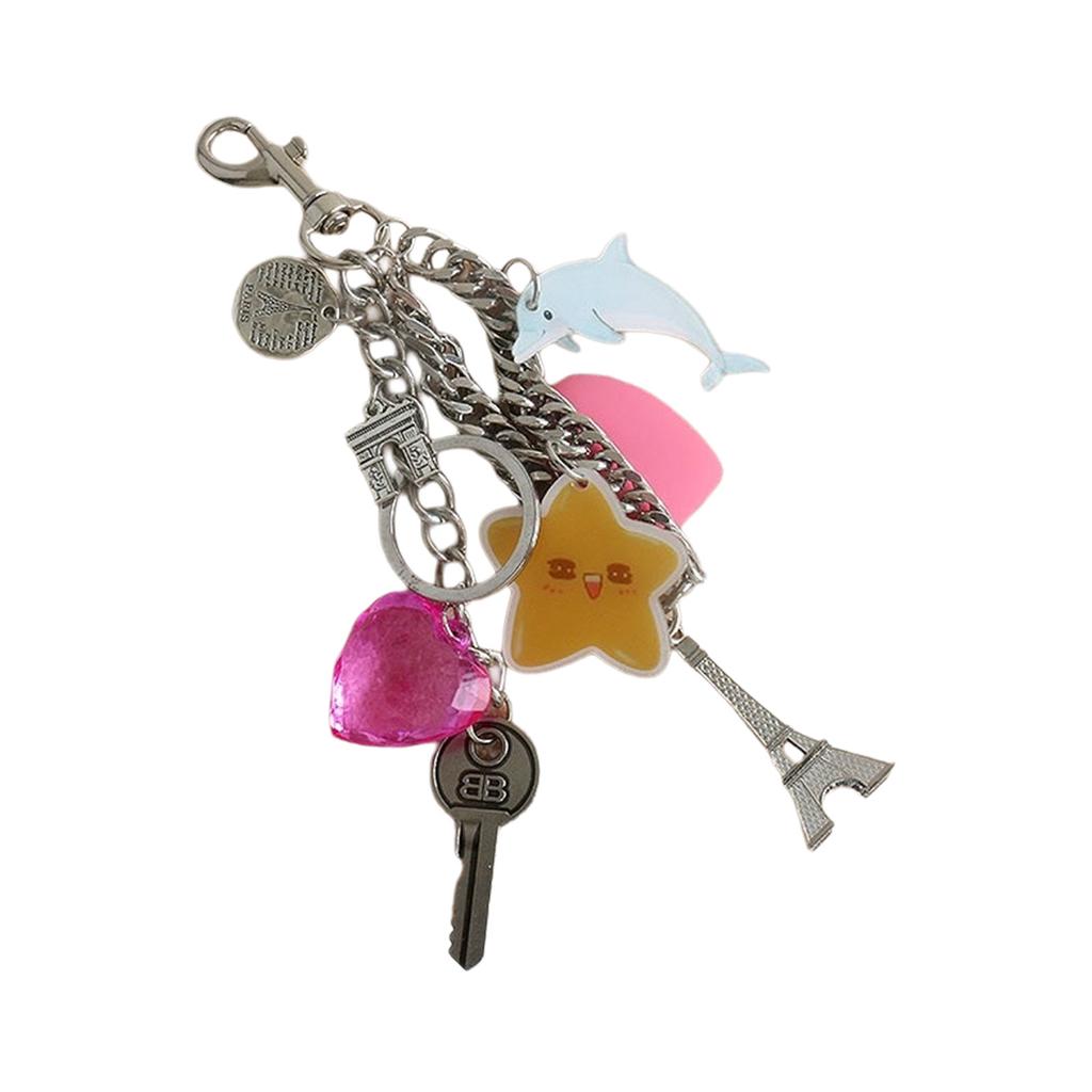 Silicone Alphabet Bag Charm Keychain Heart Pendant Letter Bag Decorative Pendant Suitable for Romance Present Exchange