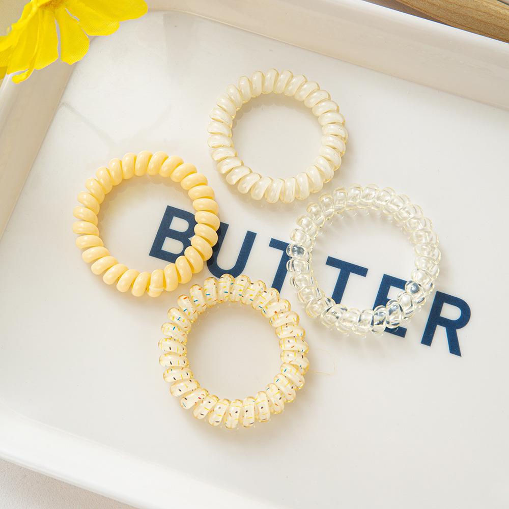 Wytrzymała Galaretkowa Bezszwowa Gumka do Włosów w Kształcie Sprężynki Telefonicznej - Wszechstronna, Świeży Styl Wiosennej Sprężynki do Letnich Kucyków