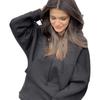 2024 Europäische & Amerikanische Herbstmode: Sweatshirt mit großer Tasche und einfarbigem Design & Lässiges zweiteiliges Set