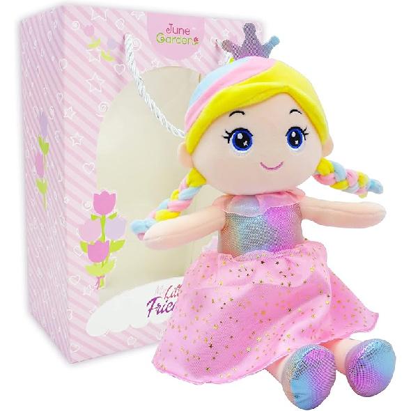 Июньский Сад 12  Мягкая Кукла Маленькая Принцесса Рози - Мягкая Плюшевая Принцесса для Обнимания - Подарки для Девочек-Малышек - Розовое Платье Vera