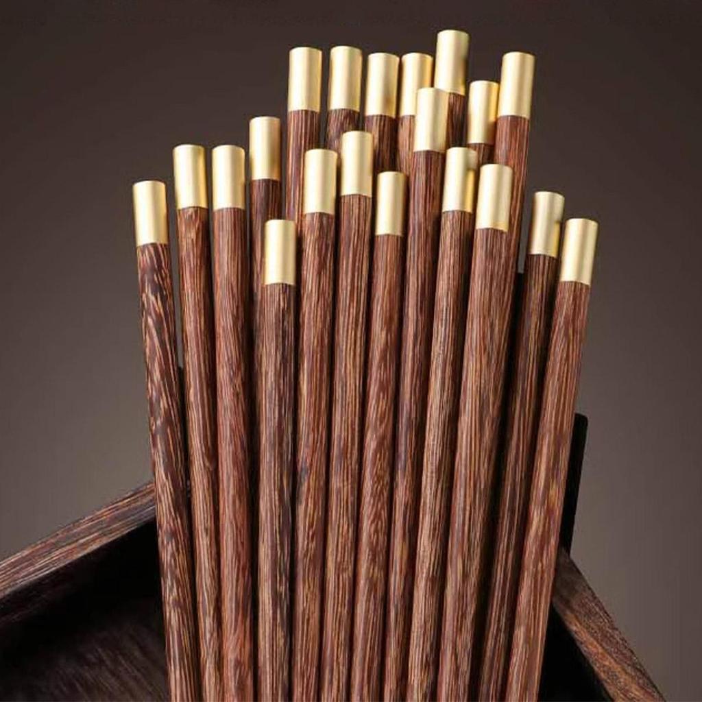 Set de Bețișoare din Oțel Inoxidabil, 5 Perechi, Reutilizabile, Ușoare, Metalice, Japoneze, Chinezești, Coreene, Anti-alunecare, Sigure pentru Mașina de Spălat Vase