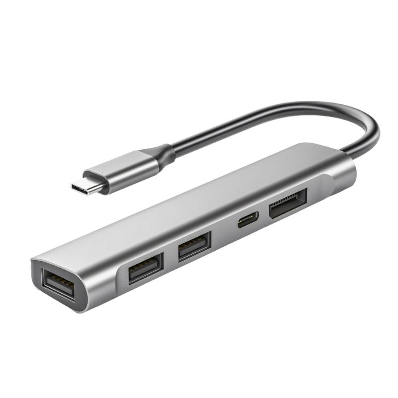 USB C to HDTV Adapter 5 Port Expansion Dock With DisplayPort HDTV USB3.0 Type C Data Transfer Adapter for Laptop 1