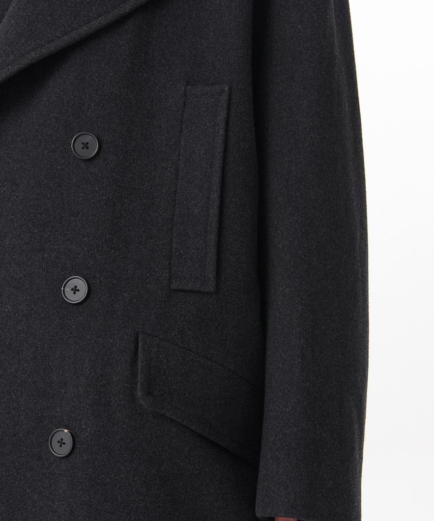 Musinsa Standard Wool Blend Extra Oversized Peacoat [Charcoal Grey]