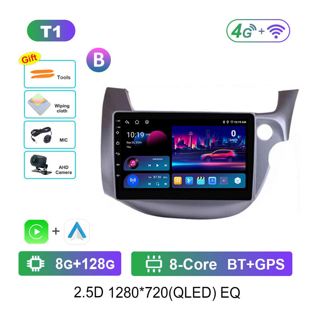 Bluetooth DSP Stereo Car Video Multimedia Player for HONDA FIT JAZZ 2008 - 2013 WiFi Android System 4G GPS QLED Touch Screen