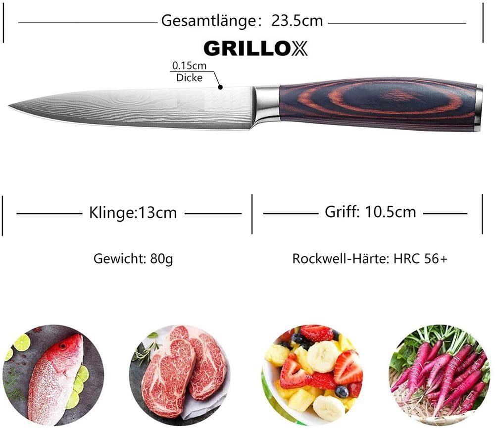 GRILLOX Μαχαίρι Γενικής Χρήσης Επαγγελματικό Μαχαίρι Κουζίνας 13cm Μαχαίρι Κουζίνας Μαχαίρι Σεφ Αιχμηρό