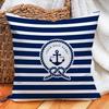Custom Nautical Anchor Pillow Covers Personalized Boat Name Decorative Throw Pillowcases For Home Sofa Yacht Beach House Decor