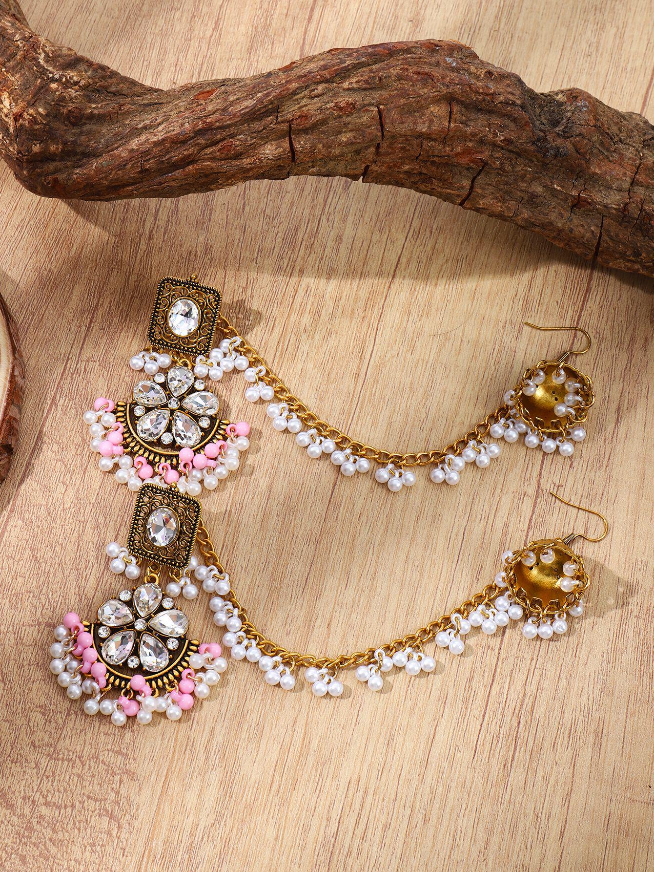 Bohemian Pearl Tassel Lantern Earrings