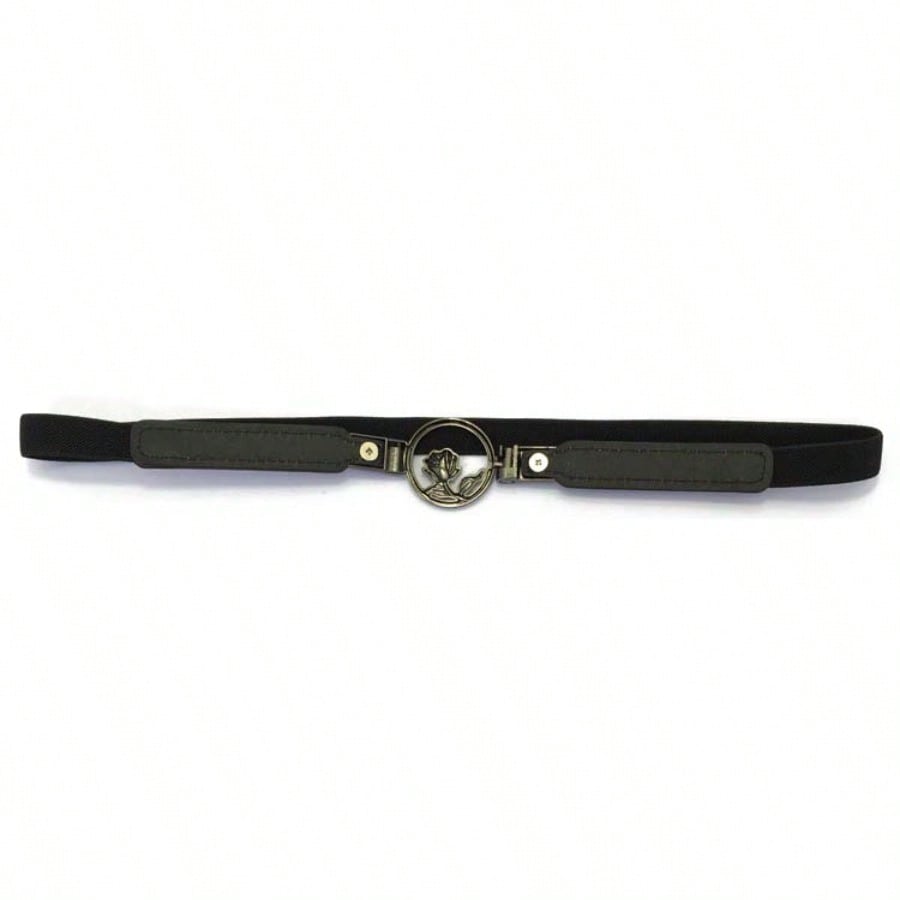 Elastische Kleine Riem Koreaanse Veelzijdige Jurk Decoratie Elastische Dunne Riem Eenvoudige Retro Zwarte Tailleband black