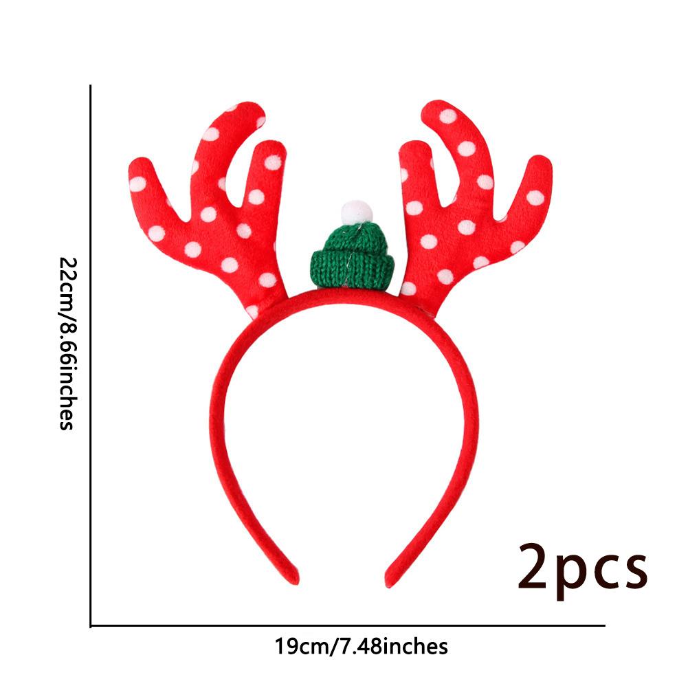 Christmas Hair Hoop, 2pcs Cute Christmas Series Headband Xmas Party Hairbands Accessories Headdress Party Decorations