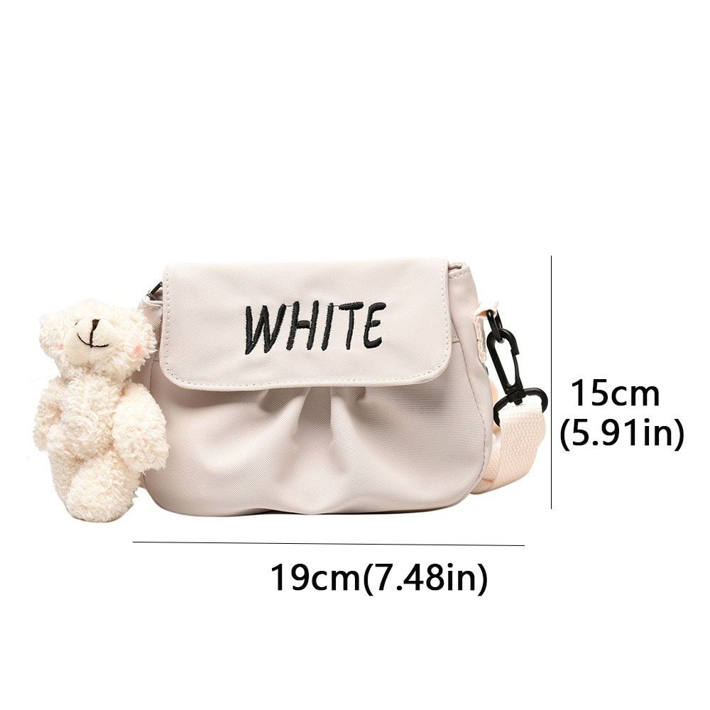 Trendy Fashionable Letter Crossbody Bag Canvas Simple Shoulder Bag Square Mobile Phone Bag Women's Fashion