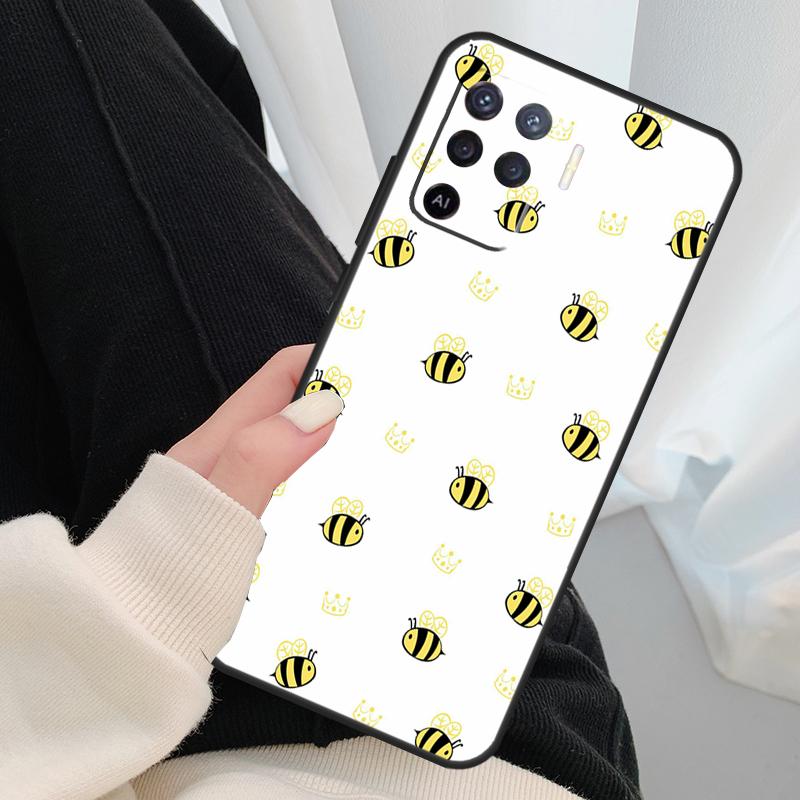 Bee Bumblebee Pattern Case For Oppo A96 A76 A16 A60 A98 A58 A78 A18 A38 A80 A40 A77 A57 A17 A74 A54 A94 A15 A5 Pro