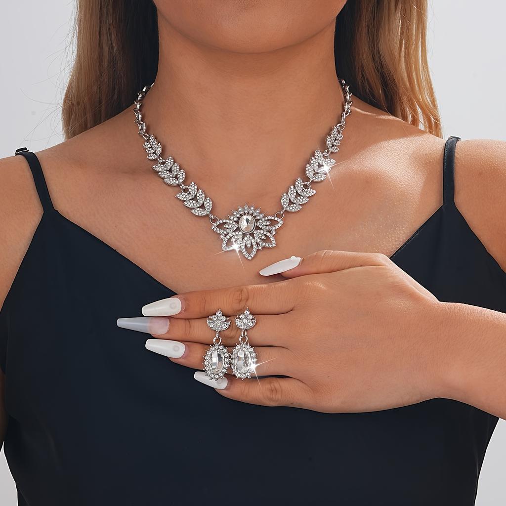 High-end Luxury Necklace and Earrings Women's Jewelry Set, High-quality Women's Jewelry Set Suitable for Bridal Wedding Accessories