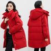 Thickened medium and long cotton-padded women's new loose large-size hooded cotton-padded jacket fashion cotton-padded jacket
