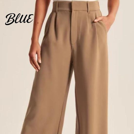 Commuting Outfit Women Suit Pants Button Zipper Fly Solid Color Trousers Pocket Decoration with Pockets