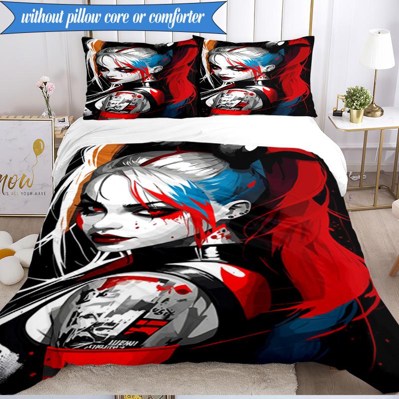 3PCS Quinn Artwork Bedding Set,Including 1pc Duvet Cover And 2pcs Pillowcases Perfect for Bedroom, Dormitory, Fan Christmas gift