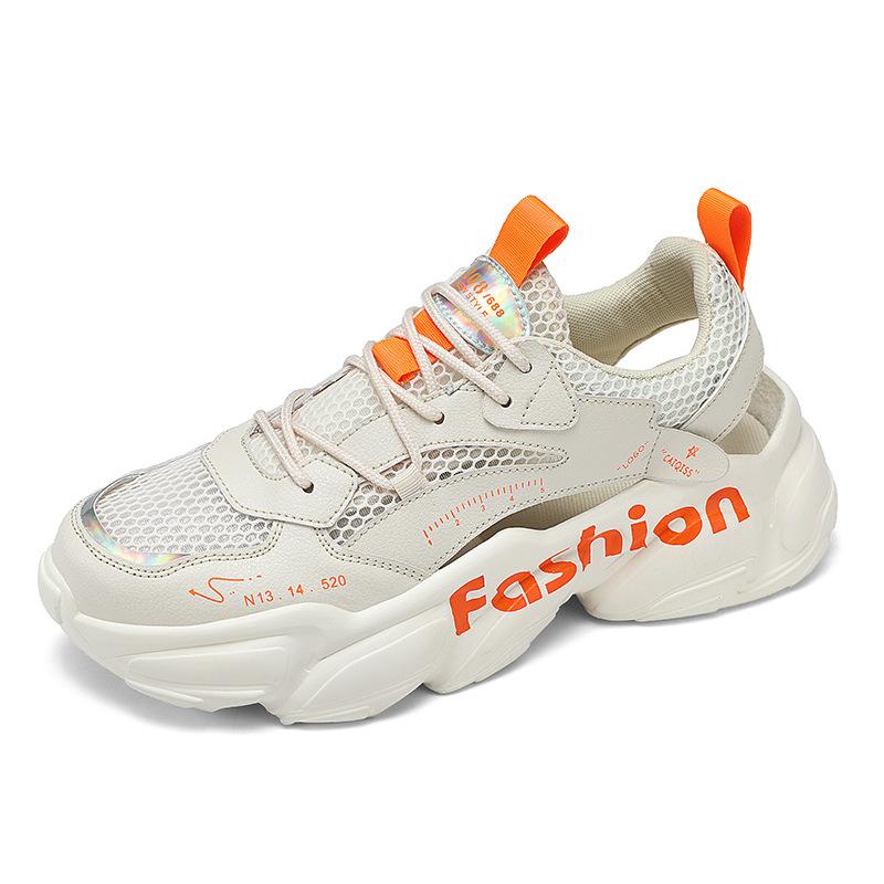 Letnie męskie buty oddychające cienkie ażurowe buty sportowe nowe outdoorowe codzienne platforma buty typu dad