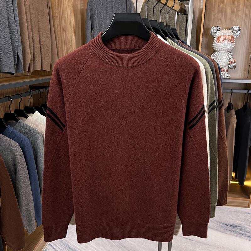 

Yiliteng Men s 100% Wool Thickened Crew Neck Sweater XL