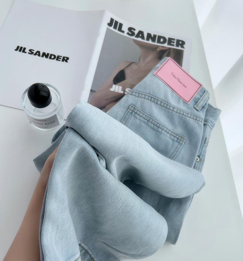 Damen Leichte Tencel Sommer Weitbein Hose - Hochtailliert, Slim-Fit und Gerades Bein Design