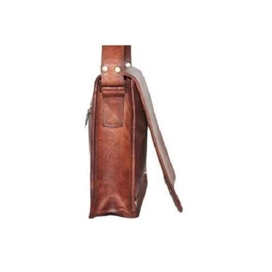 Men's Leather Vintage Laptop Bag Messenger Carry In Hand Briefcase Satchel