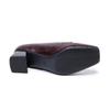 Women's Patent Leather Square Toe Chunky Heels, Mid-Cut in Plus Size 43 - European & American Style High Heels.