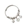 DIY Beaded Bracelet with Stainless Steel Loop Charms Crystal Rhinestone Ball Alloy Heart Letter Charms Jewelry