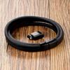 European and American stainless steel titanium steel leather rope bracelet, men's cool personalized versatile bracelet jewelry