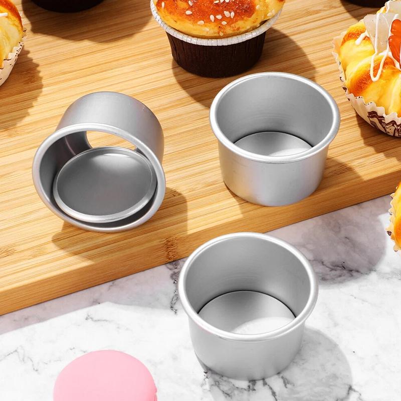 1Pc Aluminum Alloy Round Pork Pie Dish DIY Making Cakes Silver Mini Cake Tins Small Pans Mold