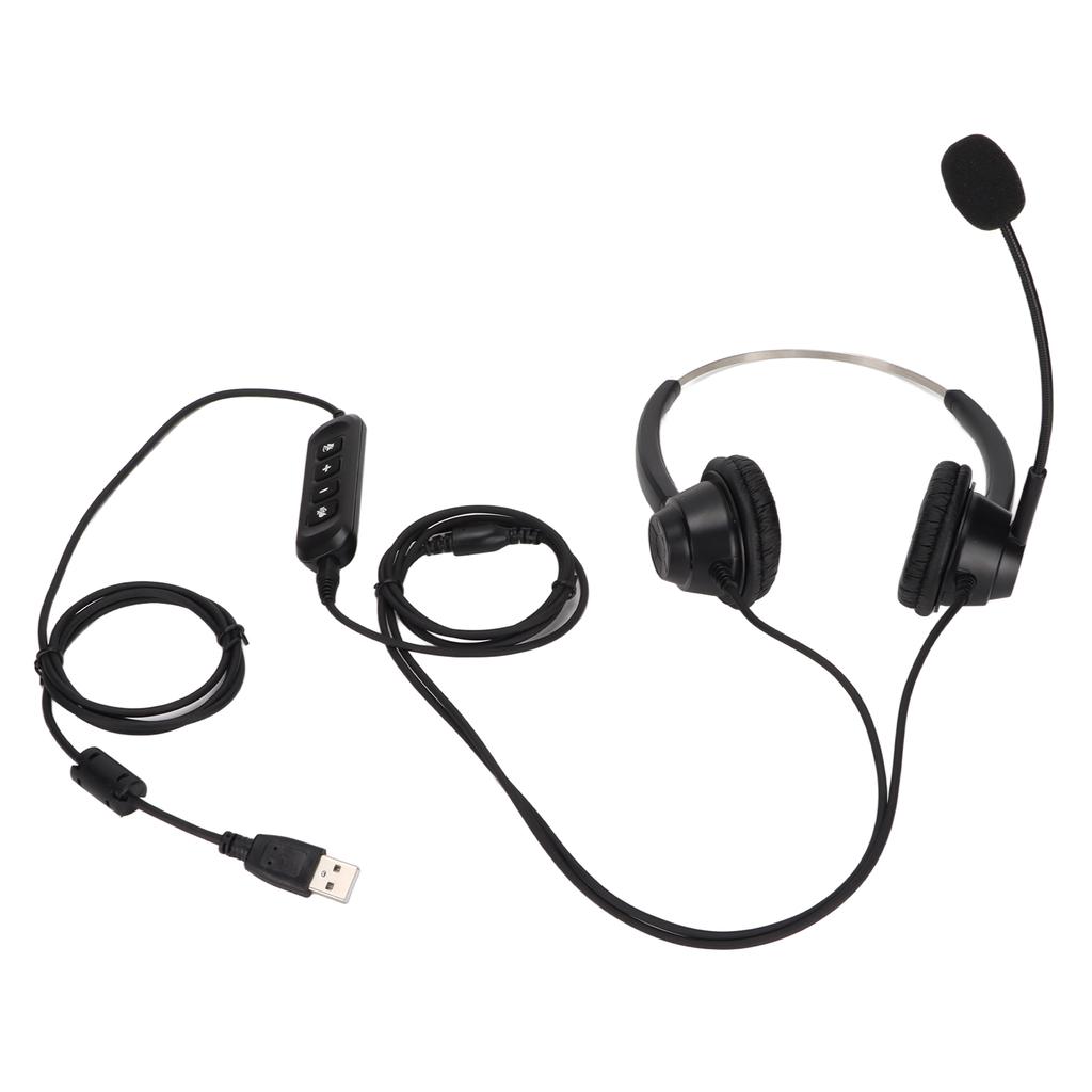 H360D‑3.5‑U901 Binaurales Business-Headset 3,5-mm-USB-Office-Headset Unterstützt Lautstärkeregelung des Lautsprechers Mikrofon und Lautstärkemute