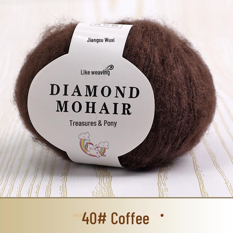 Young Mohair Sweater & Baby Scarf Shawl with Matching Fine Wool Hand-Woven Crochet Bag DIY Kit