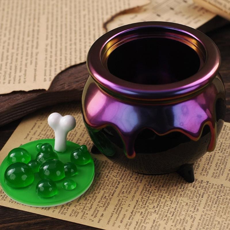 Halloween Craft Silicone Cauldron Mold Storage Box Molds for Resin Projects Decorations and Witch Party Accessories