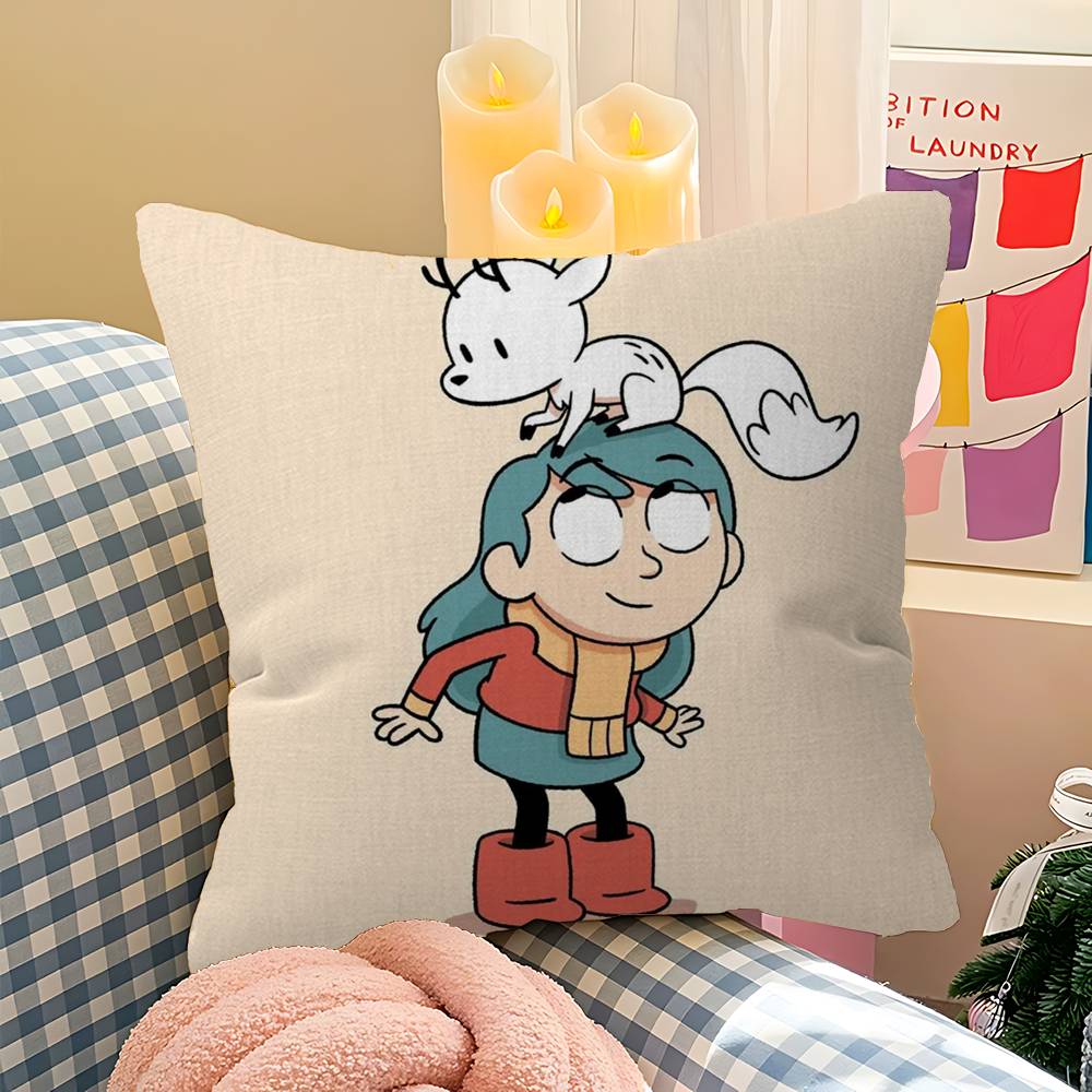 

H-Hilda Cartoon Girl Pillow Cover Design Cushion Cover Decor Holiday Decorati 12x12Inch