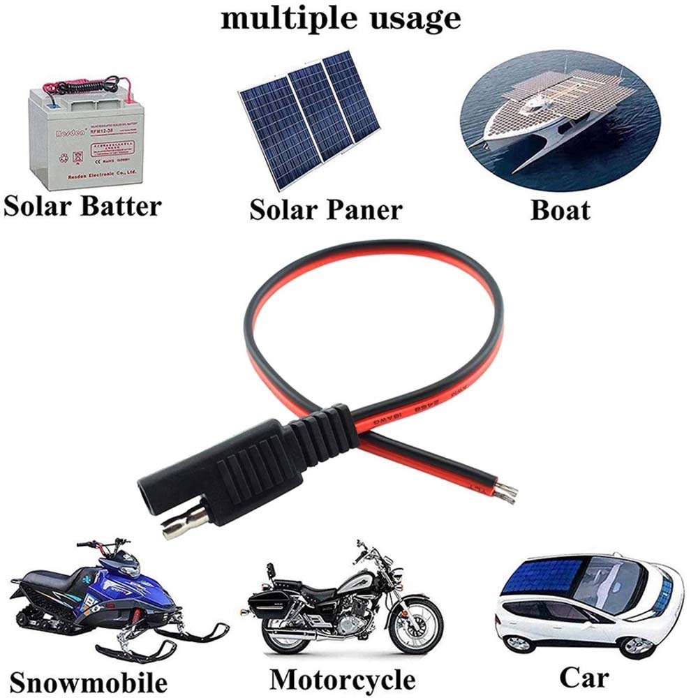Starter Solar Panel Power Automotive Cable Battery Plug Wire SAE Connector Cable Extension Cable