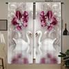Set Of 2 Elegant Swan Floral Print Curtains Ideal Living Room Kitchen Bedroom Study Hotel Dining Home Decor Curtain For Made Polyester