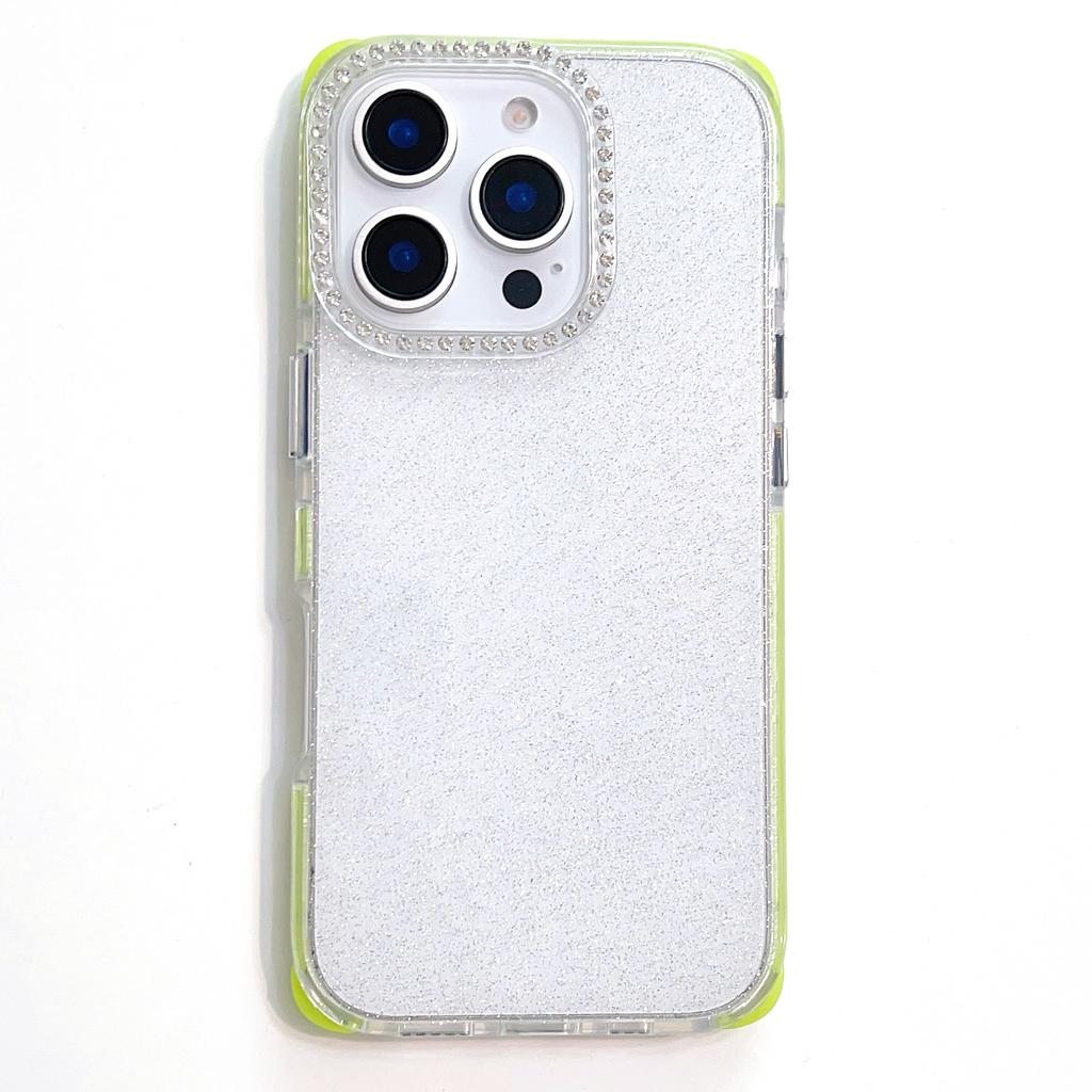 Für iPhone 16 Pro Max Hülle Strassdekor Glitzer TPU Anti-Sturz Handyhülle