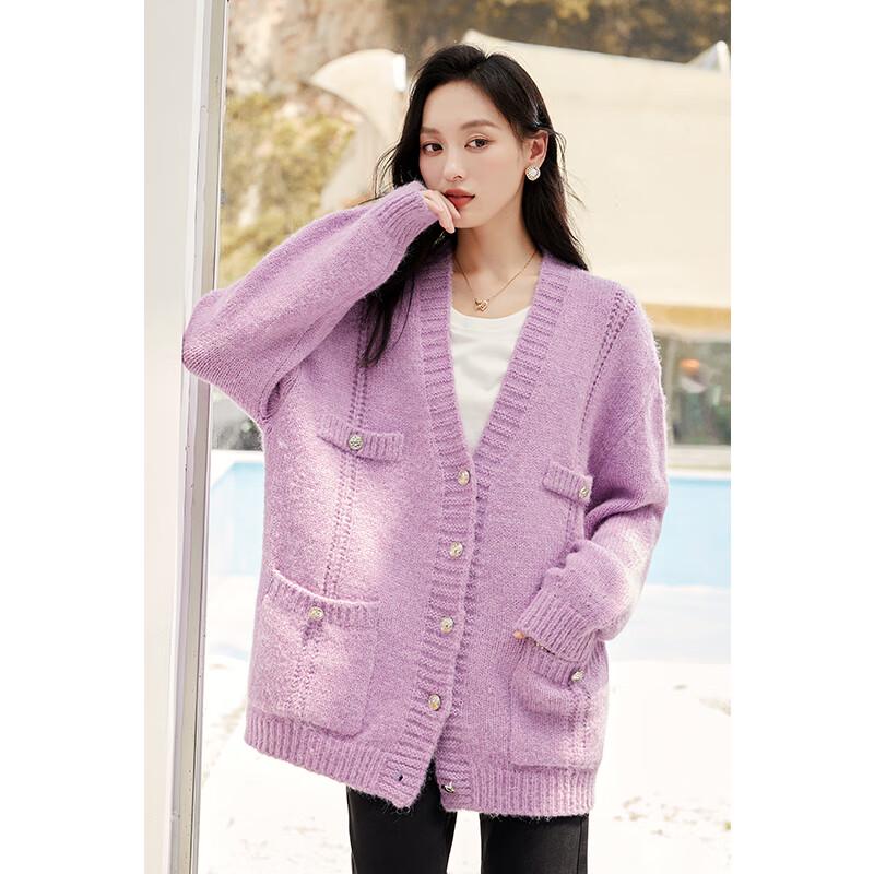 VICTORIA&VERA Women's V-Neck Knit Cardigan
