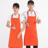 Waterproof Solid Color Apron - Unisex, Oil-Proof, Fashionable for Kitchen & Restaurant, Custom Logo Printing Available.