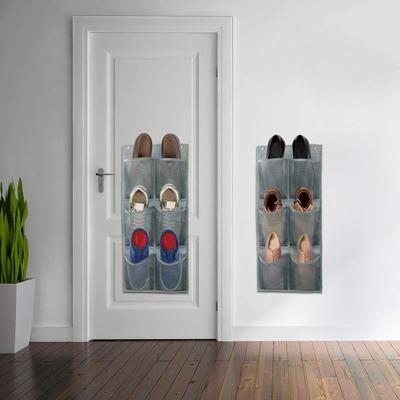 Shoe Rack Thickened Elastic Borders High Bearing Capacity Folded 6 Pockets Storage Space-saving Door Hanging Shoe Rack Bedroom Supply