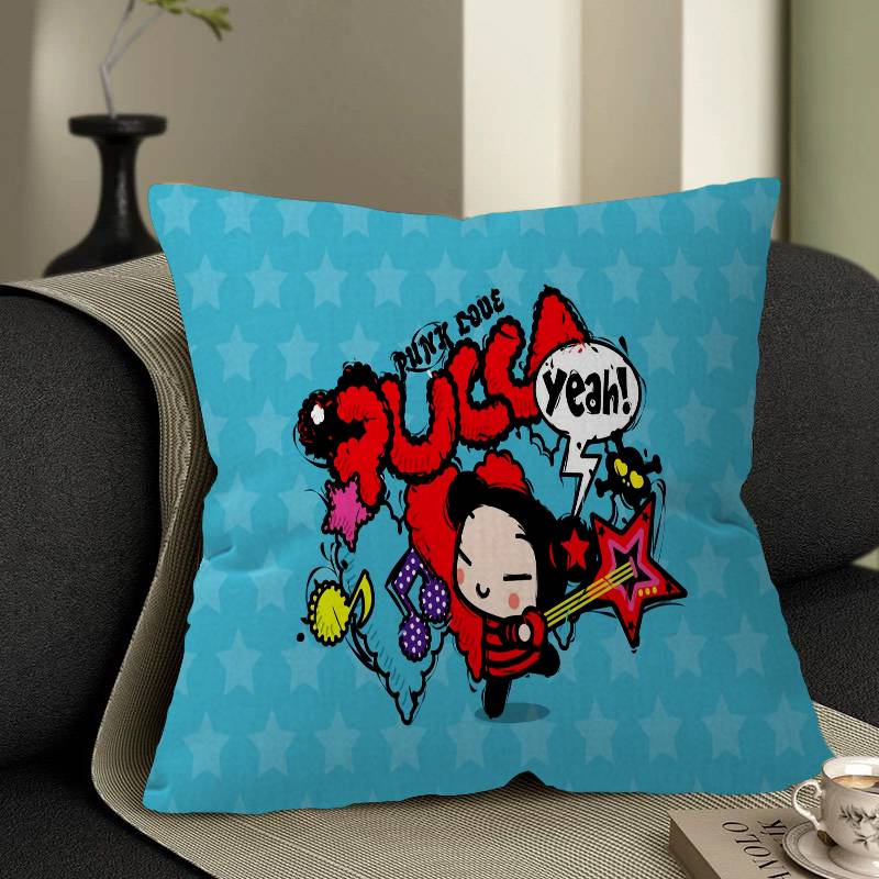 Cute Cartoon Pucca Garu Pillow Anime Pillow Sofa Bed Head Pillow Cover Cushion Cover 45x45 cm Fashion