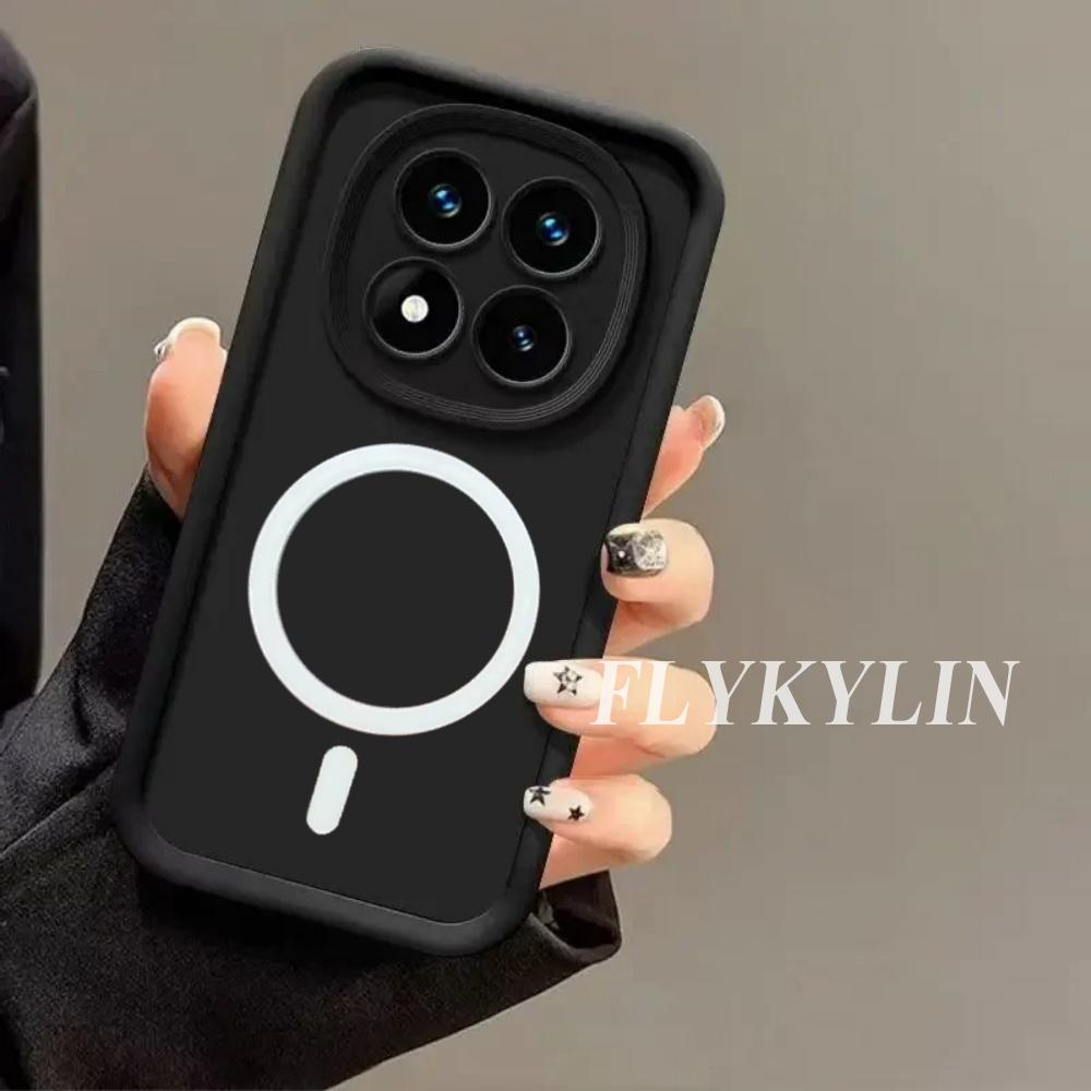 For Redmi Note 15 14 13 Pro Plus 14S 13R 12 11 10 9 Pro 4G 5G Magnetic Solid Color Soft Silicone Protective Case