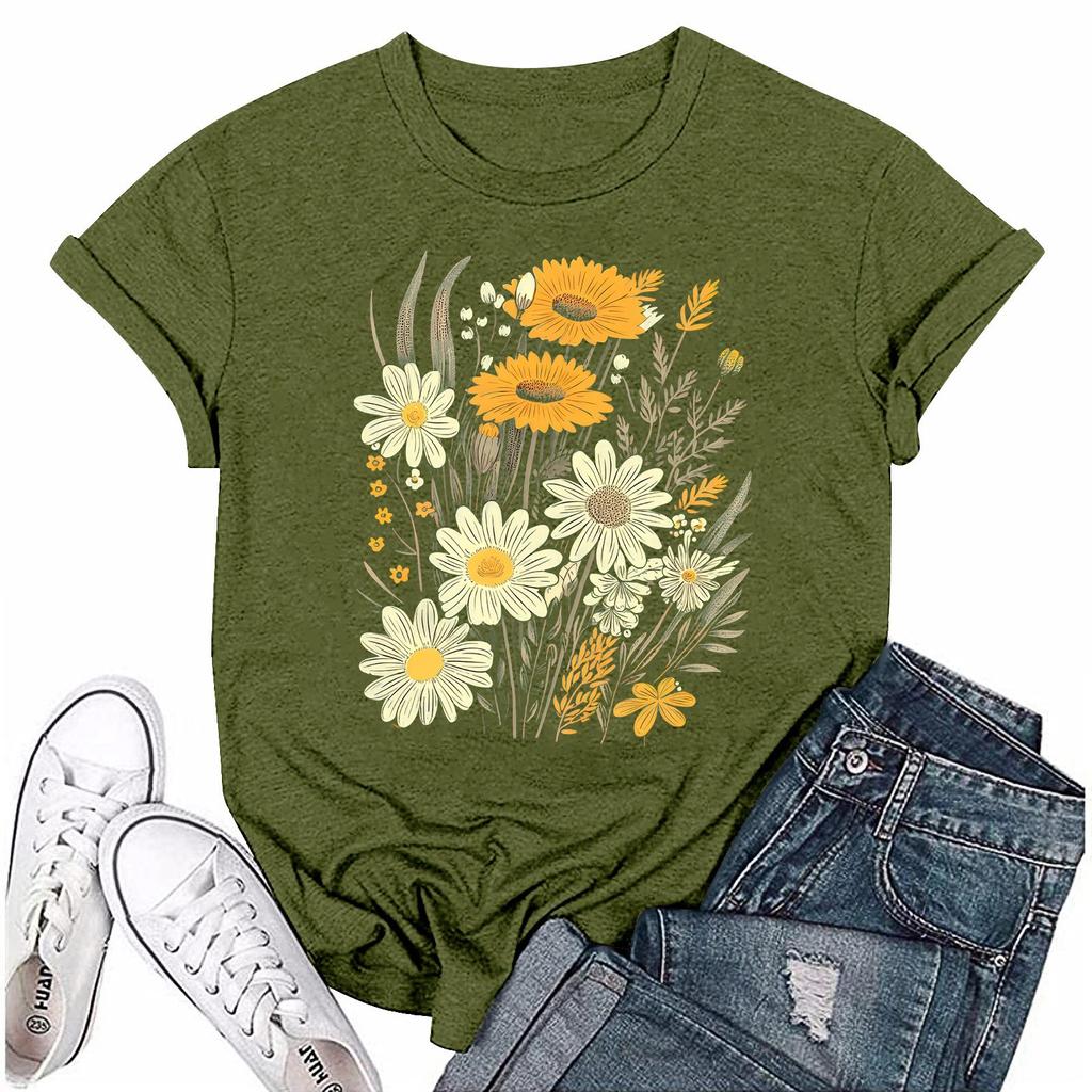 Unisex Casual Fashion Print Crewneck Loose T-shirt